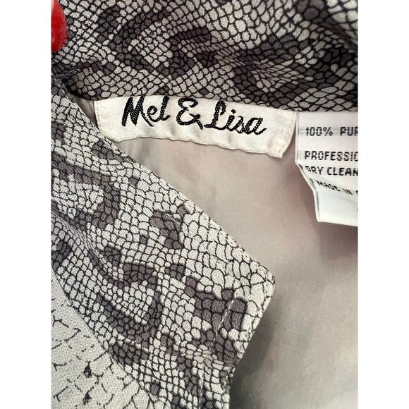 Mel & Lisa Gray Silk Snake Print Jacket Blazer 4 - Picture 5 of 6